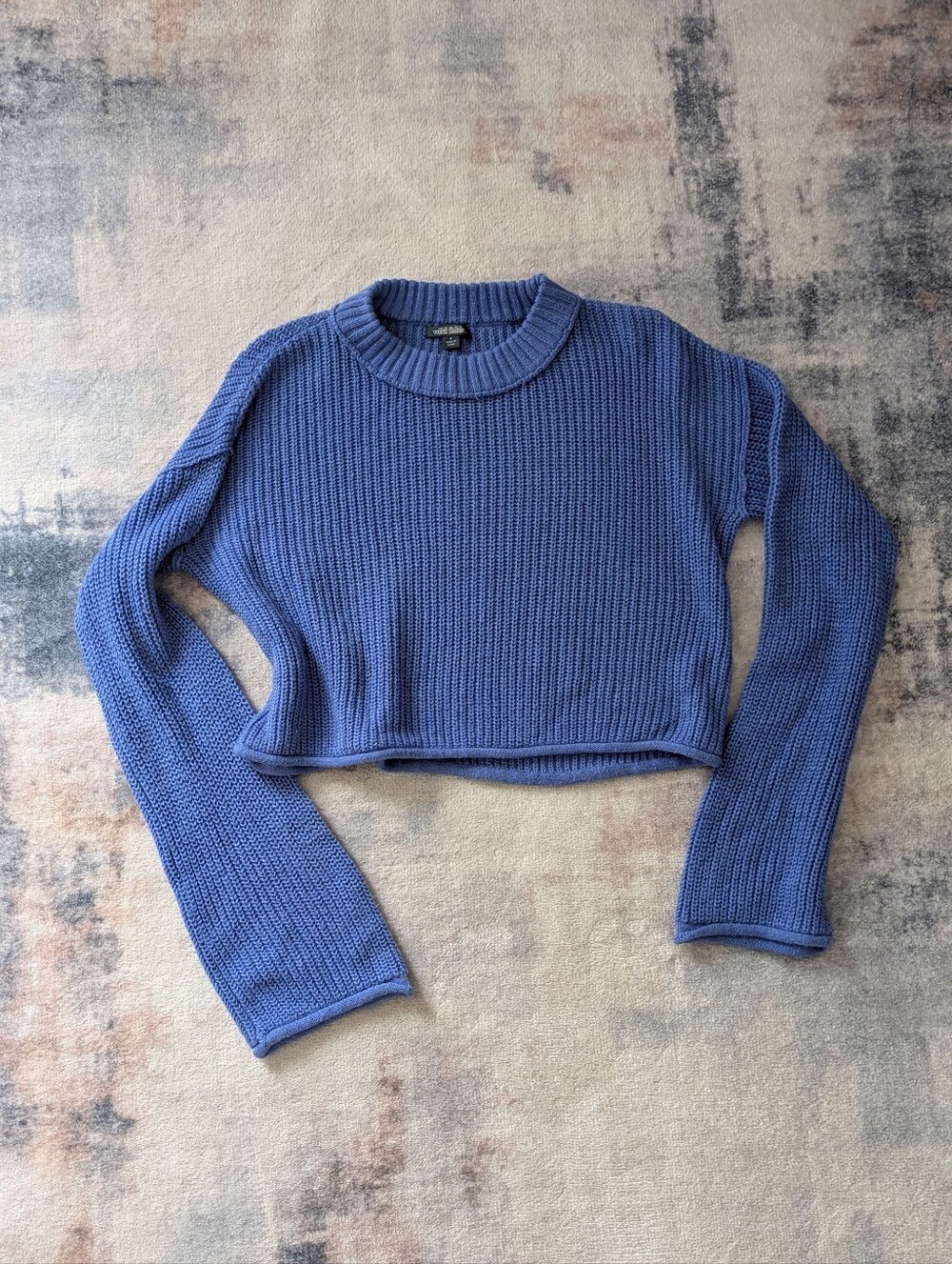 Wild Fable Soft Cropped Blue Knit Sweater Size S